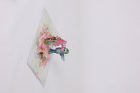 Pink Wisteria Hummingbird 3D Pop Up Card