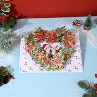 Christmas Floral Wreath 3D Pop Up Card