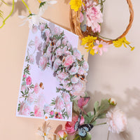 Pink Peony Floral Branch Greeting Card