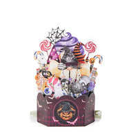 Cost-Effective for Business Gnome Halloween Box 3D Pop-up Card With Spooky Candy & Bat Design  Gnome Halloween Pop-Up Box Card – Spooky Candy & Bat Decor Bulk Greetings