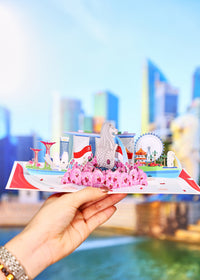 Singapore Skyline 3D Pop-Up Card LandmarksTravel Souvenir Greeting Card