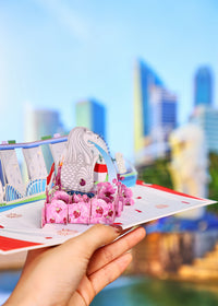 Singapore Skyline 3D Pop-Up Card LandmarksTravel Souvenir Greeting Card