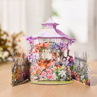 Bulk Order 3D Pop-Up Card Deer & Floral Gazebo Design Gift for All Occasions Greeting Card