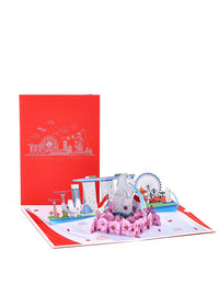 Singapore Skyline 3D Pop-Up Card LandmarksTravel Souvenir Greeting Card