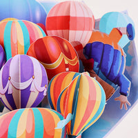 Custom Colorful Hot Air Balloon 3D Pop-Up Card Vibrant 3D Flower Bouquet