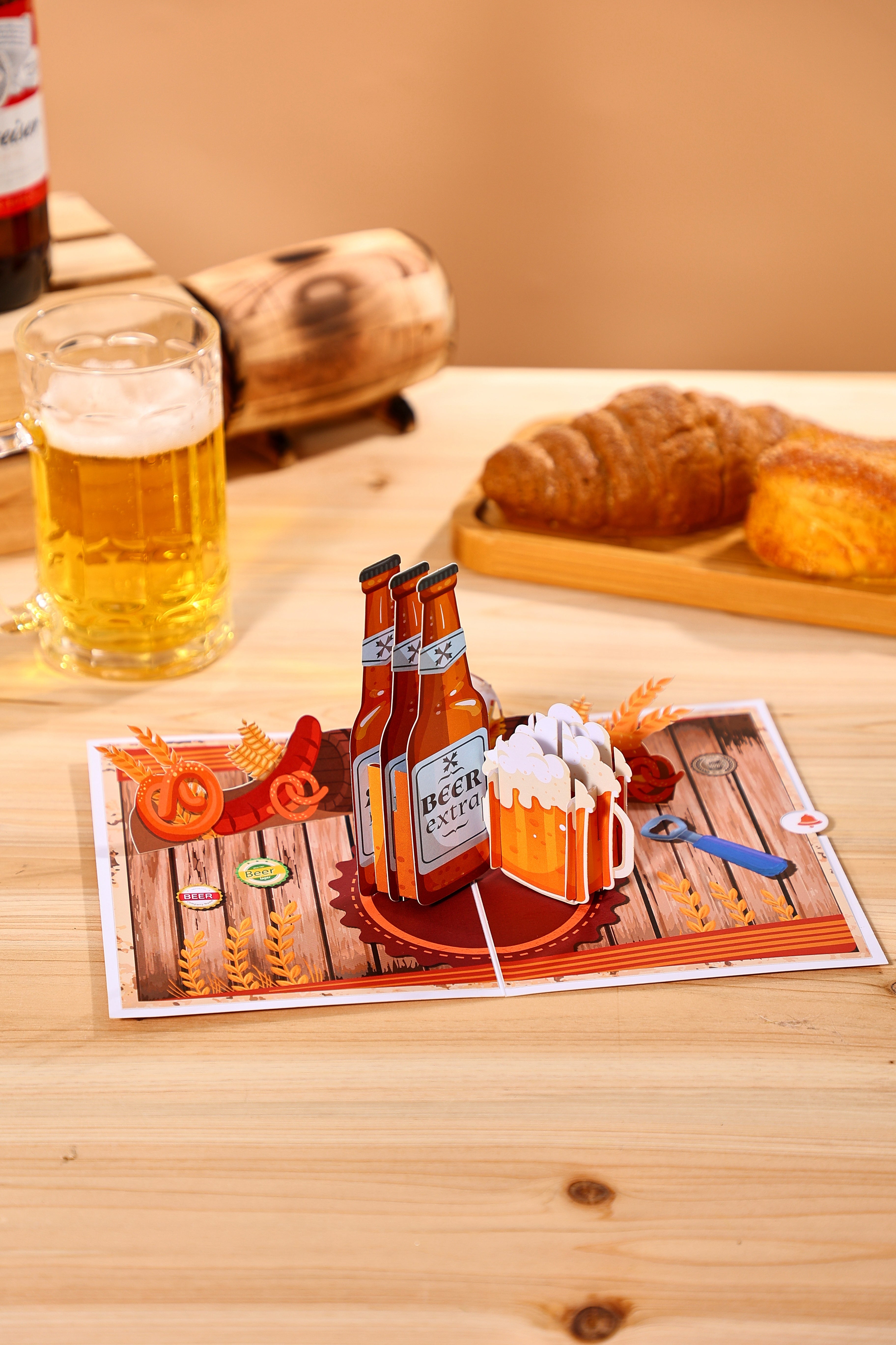 Beer Theme Father's Day Pop Up Card