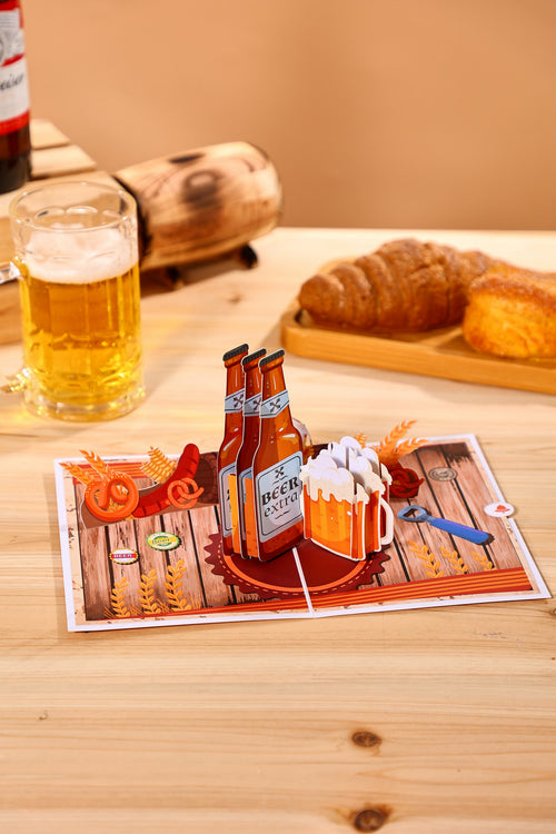 Beer Theme Father's Day Pop Up Card