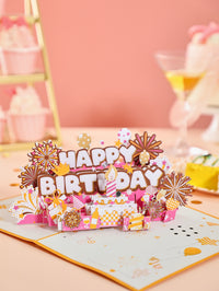 Manufacture Festive Greeting Card Fireworks Birthday 3D Pop-Up Card