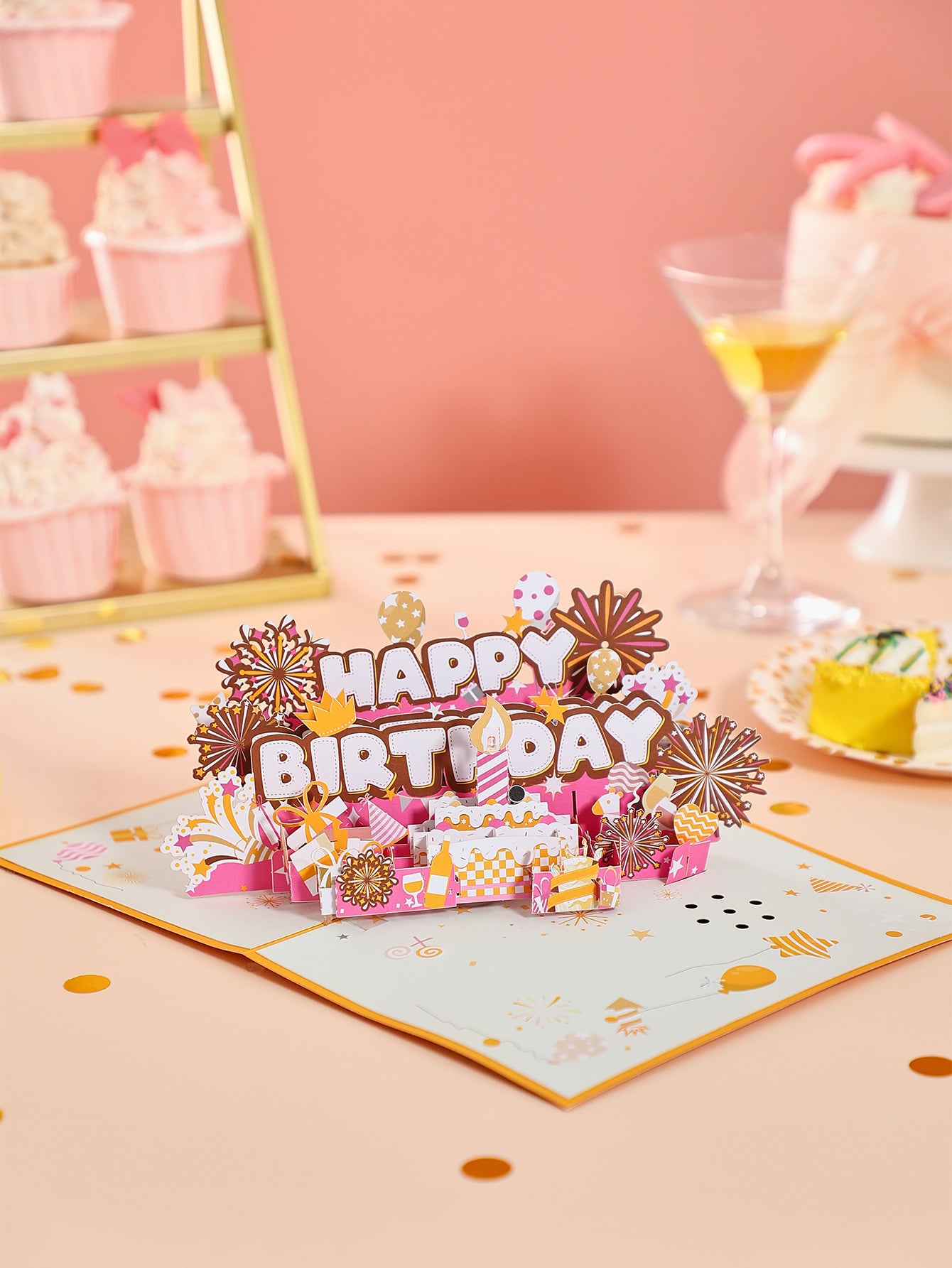 Manufacture Festive Greeting Card Fireworks Birthday 3D Pop-Up Card