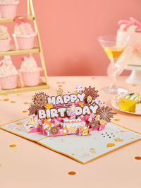 Manufacture Festive Greeting Card Fireworks Birthday 3D Pop-Up Card