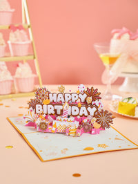 Manufacture Festive Greeting Card Fireworks Birthday 3D Pop-Up Card