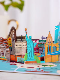 New York City 3D Pop-Up Card – Statue of Liberty & Skyline | NYC Souvenir Pop Up Greeting Card
