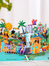 Rio de Janeiro 3D Pop-Up Card – Christ the Redeemer & Sugarloaf Mountain | Brazil Landmark Souvenir