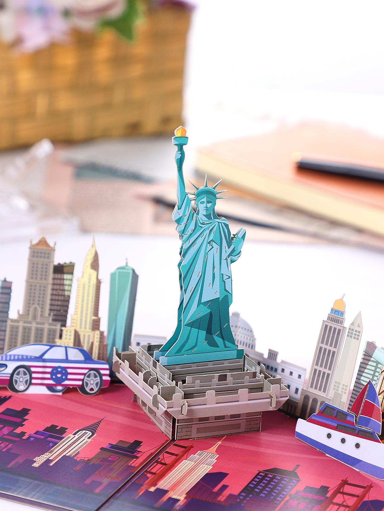 Small MOQ New York City Skyline 3D Pop-Up Card Statue of Liberty & Landmarks Souvenir Greeting Card