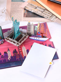 Small MOQ New York City Skyline 3D Pop-Up Card Statue of Liberty & Landmarks Souvenir Greeting Card