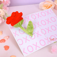 Factory High Quality Funny "I Pick You" Plush Rose Valentine's 3D Pop-up Card