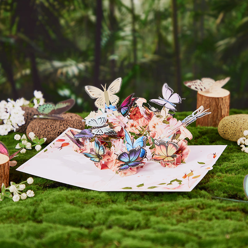 Butterfly Flower Cluster 3D Pop Up Card