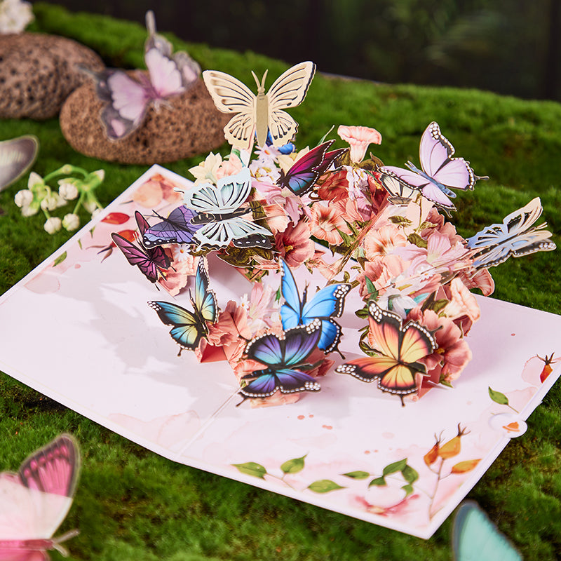 Butterfly Flower Cluster 3D Pop Up Card