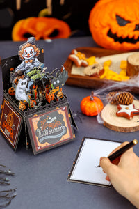 Large Production Capacity Spooky Clown 3D Pop-Up Card Halloween Box Shape Table Decor Greeting Card