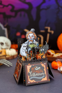 Large Production Capacity Spooky Clown 3D Pop-Up Card Halloween Box Shape Table Decor Greeting Card