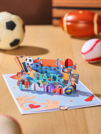 Celebrate the ultimate sports dad with our Best Dad 3D Pop-Up Greeting Card!