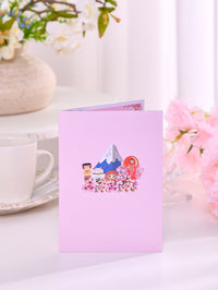 Custom Japan Scene 3D Pop-Up Card  Mount Fuji & Cherry Blossom Bulk Travel Greeting Card