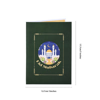 Supplier Sale Eid Mubarak 3D Pop-Up Card Intricate Mosque & Flower Design for Eid Celebrations Greeting Card