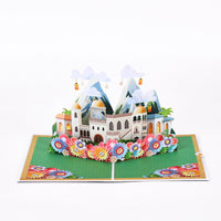 Supplier Sale Eid Mubarak 3D Pop-Up Card Intricate Mosque & Flower Design for Eid Celebrations Greeting Card