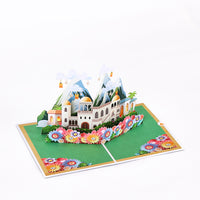 Supplier Sale Eid Mubarak 3D Pop-Up Card Intricate Mosque & Flower Design for Eid Celebrations Greeting Card