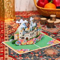 Supplier Sale Eid Mubarak 3D Pop-Up Card Intricate Mosque & Flower Design for Eid Celebrations Greeting Card