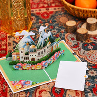 Supplier Sale Eid Mubarak 3D Pop-Up Card Intricate Mosque & Flower Design for Eid Celebrations Greeting Card