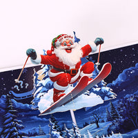 Factory Direct Sale Skiing Santa 3D Pop-Up Christmas Card Festive Greeting Card for Holiday Wishes Winter Celebrations