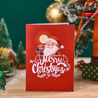 Factory Direct Sale Skiing Santa 3D Pop-Up Christmas Card Festive Greeting Card for Holiday Wishes Winter Celebrations