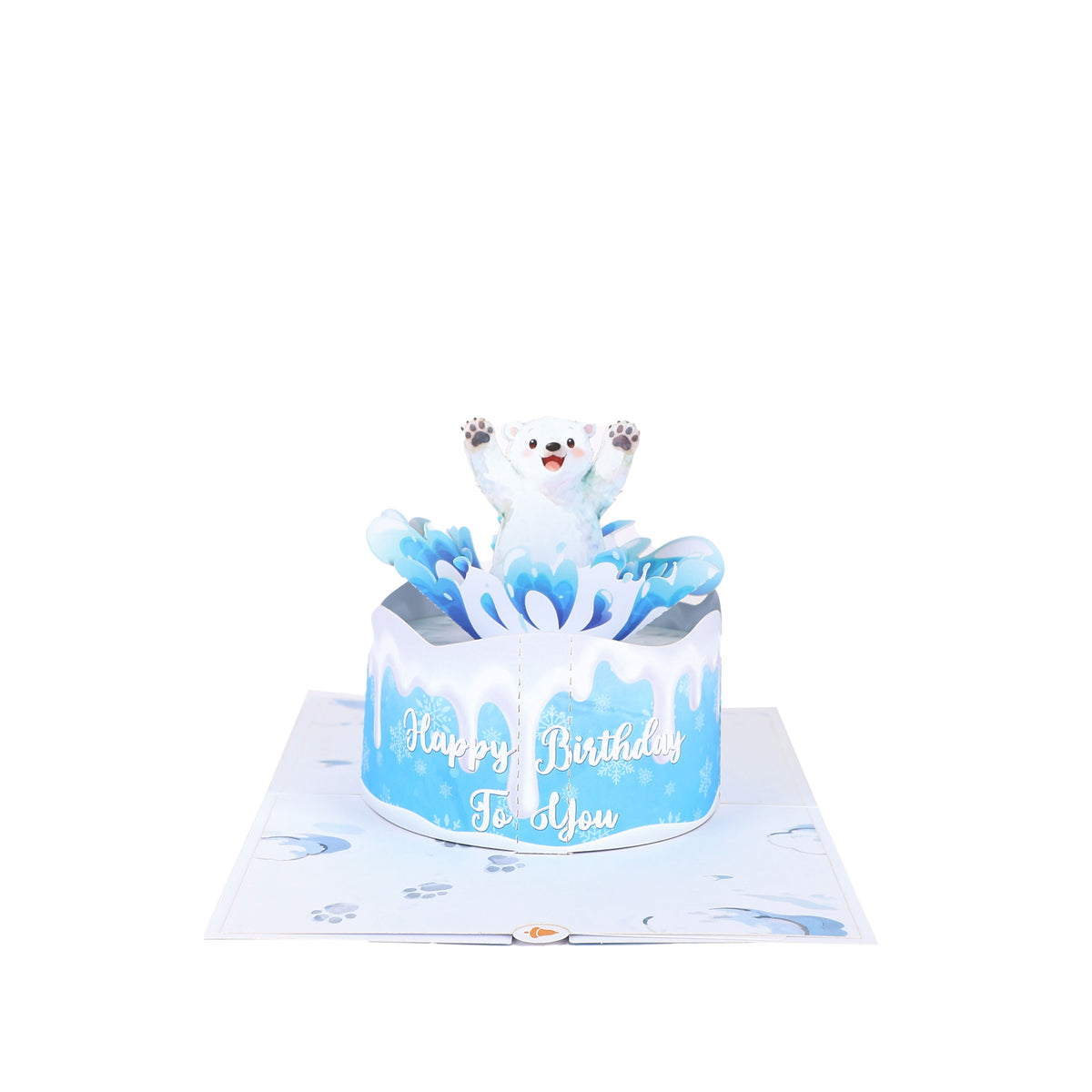 Bulk Supply Polar Bear Happy Birthday 3D Pop-Up Greeting Card Unique Cake Design Gift