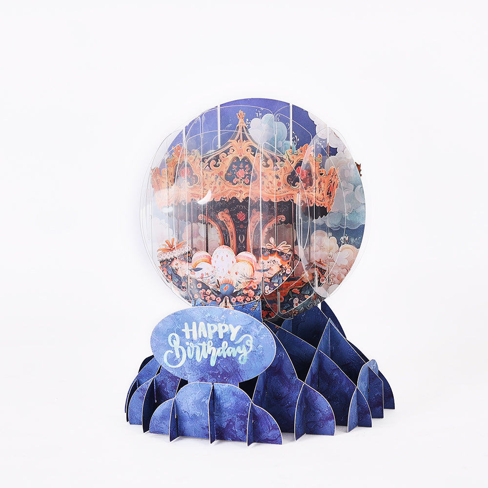 Cost-Effective Carousel 3D Pop-Up Card Magical Crystal Ball Birthday Desk Decor