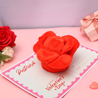 Wholesale Supplier Plush Rose Valentine's Day 3D Pop-Up Greeting Card Romantic Soft Gift