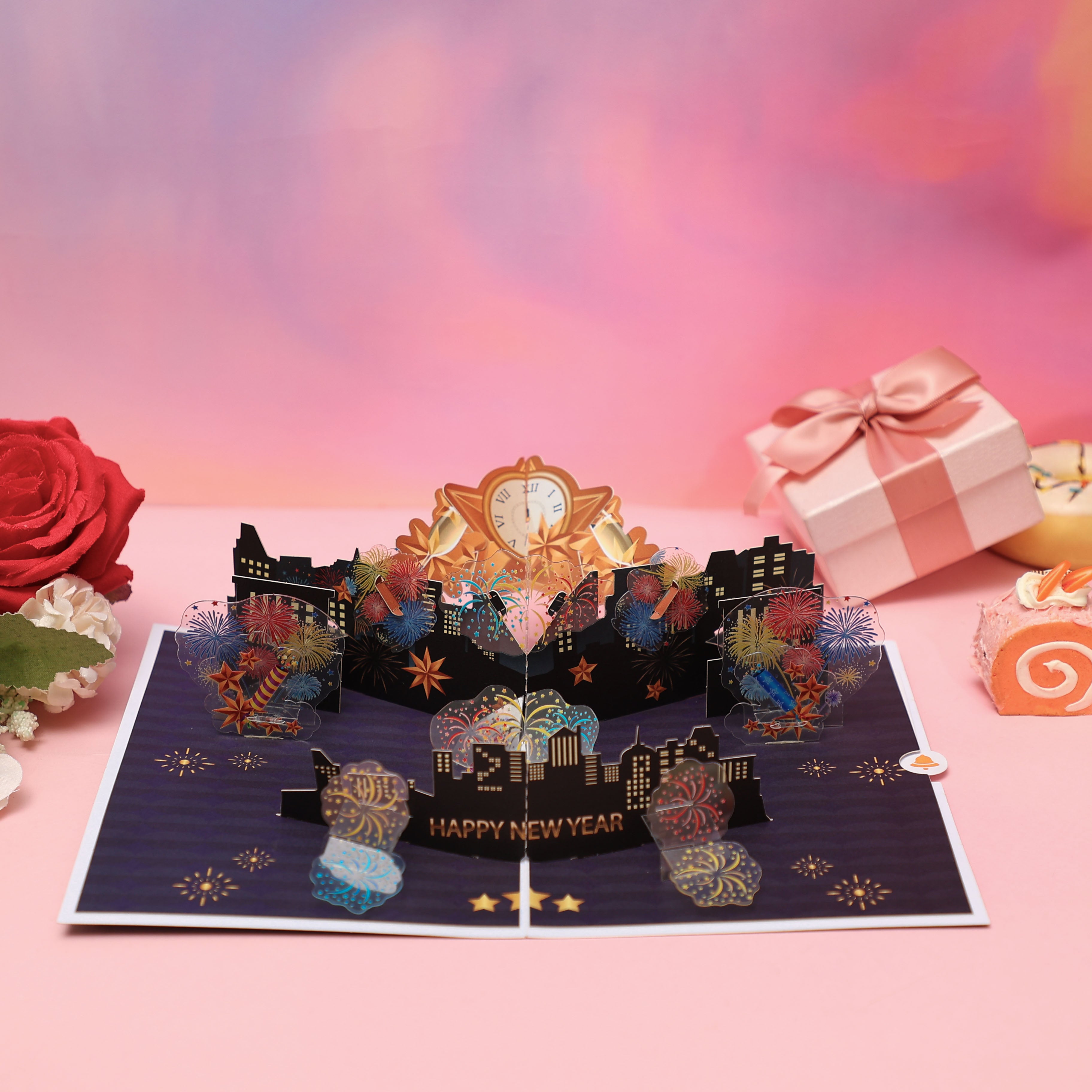 Colorful New Year Countdown 3D Pop Up Card
