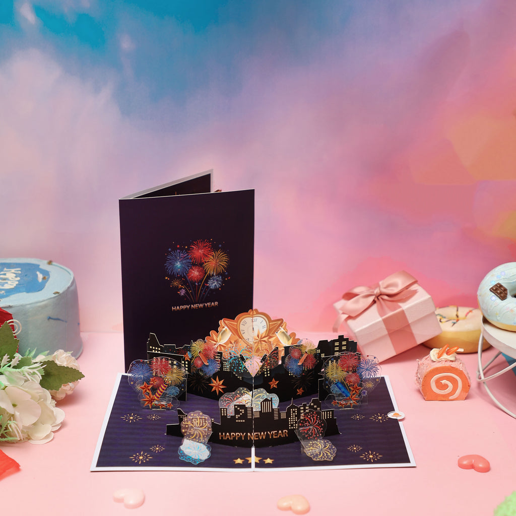 Colorful New Year Countdown 3D Pop Up Card