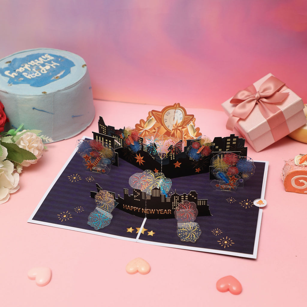 Colorful New Year Countdown 3D Pop Up Card