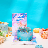 Custom Manufacturer Mermaid 3D Pop-Up Card Birthday Underwater Cake Design Bulk Party Greeting Card
