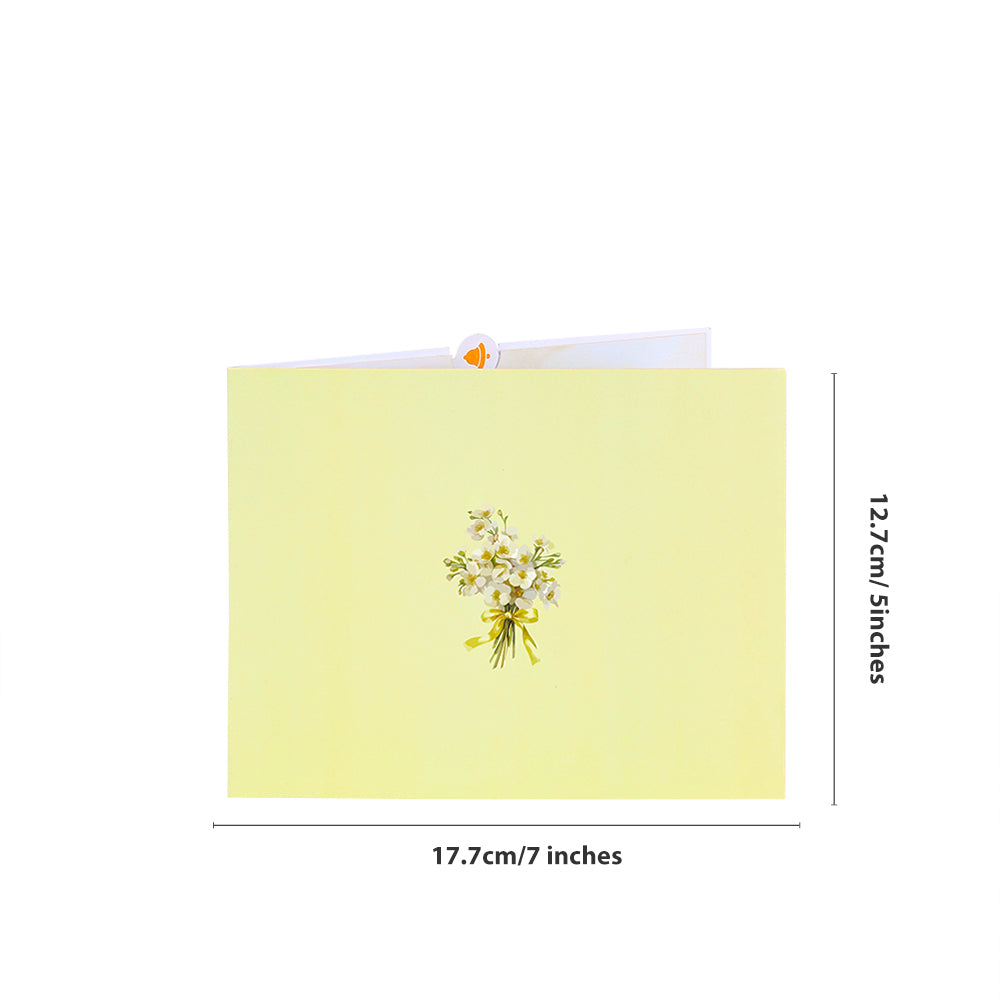3D Floral Wedding Arch Pop Up Greeting Card - Elegant Printed Keepsake for Newlyweds