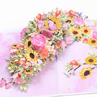 Factory Price 3D Pop-Up Card Sunflower Bouquet Spring Season Greeting Card