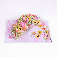 Factory Price 3D Pop-Up Card Sunflower Bouquet Spring Season Greeting Card