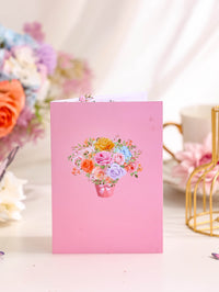High Quality Colorful Mixed Flower Bouquet 3D Pop-Up Card Competitive Price Greeting Card