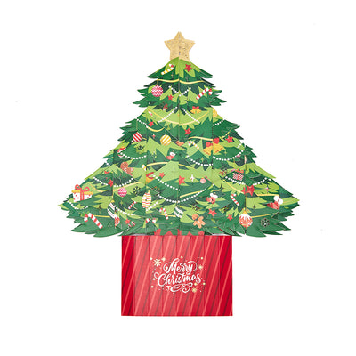 Custom Distributor 3D Pop-up Card Christmas Tree Decorative Pop-up Flower Bouquet Greeting Card