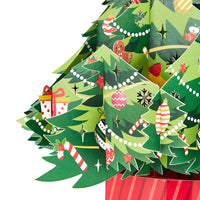 Custom Distributor 3D Pop-up Card Christmas Tree Decorative Pop-up Flower Bouquet Greeting Card