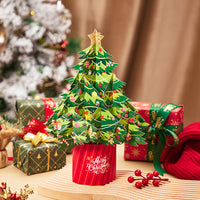Custom Distributor 3D Pop-up Card Christmas Tree Decorative Pop-up Flower Bouquet Greeting Card