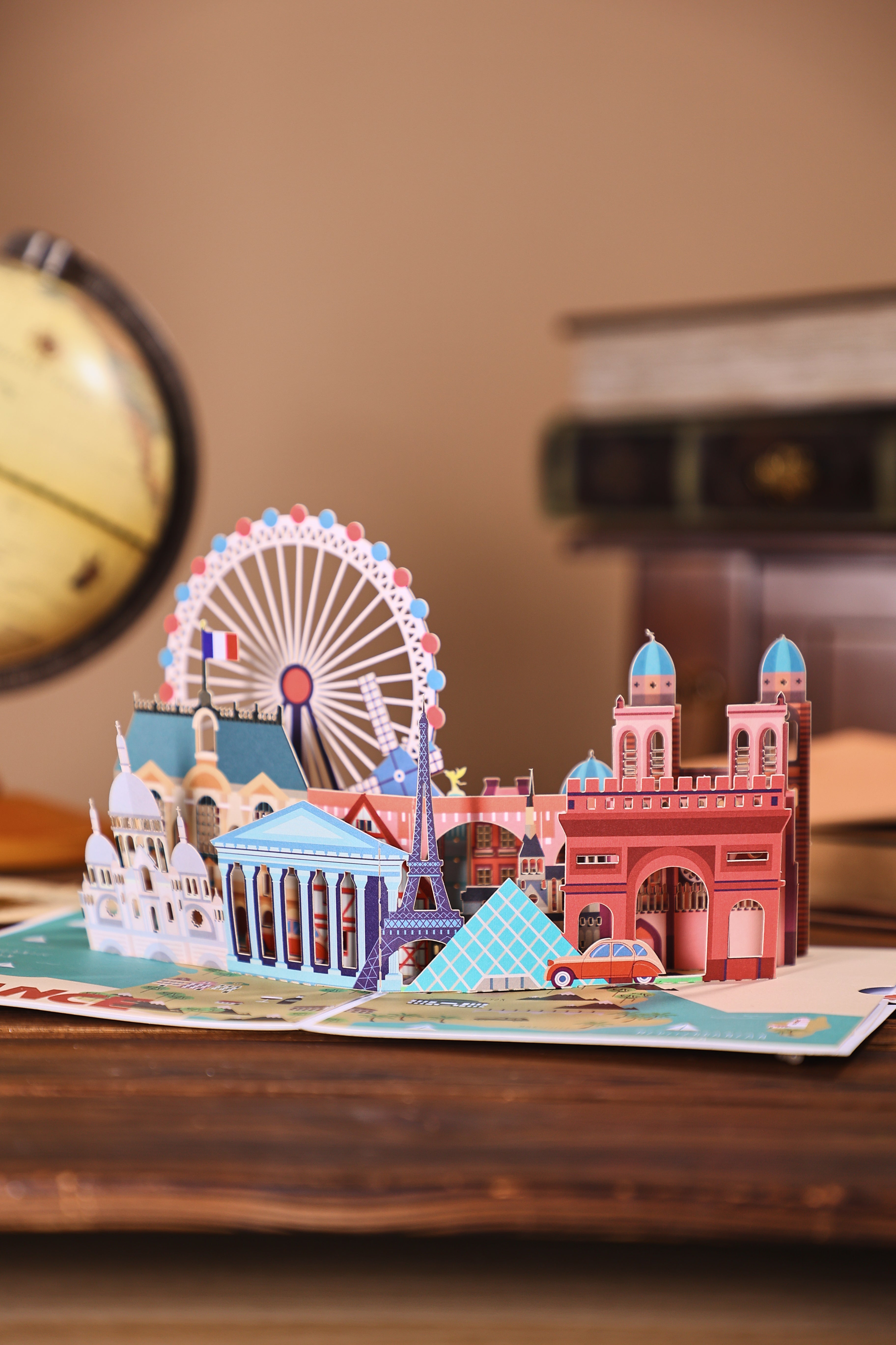 Paris 3D Pop-Up Card – Eiffel Tower & Notre-Dame | Romantic France Landmark Souvenir