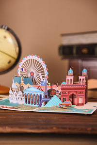 Paris 3D Pop-Up Card – Eiffel Tower & Notre-Dame | Romantic France Landmark Souvenir