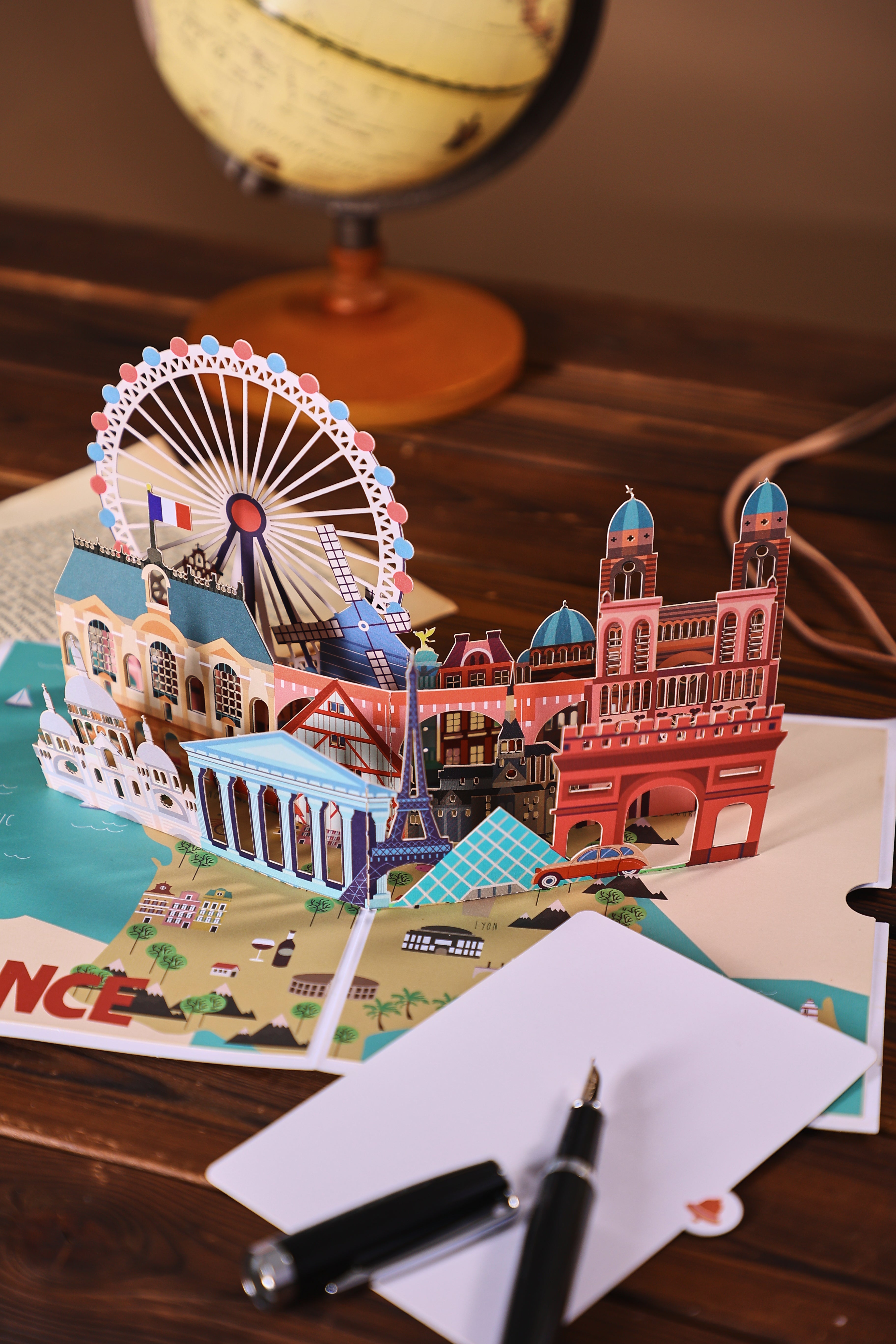 Paris 3D Pop-Up Card – Eiffel Tower & Notre-Dame | Romantic France Landmark Souvenir